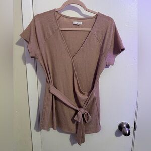 14th & Union Mauve Wrap Blouse